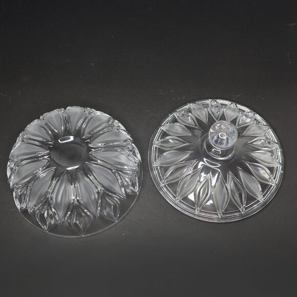 Vintage JOSKA Bleikristall Lead Crystal Candy Dish w/ Frosted Leaves & Lid Glass - Picture 9 of 12